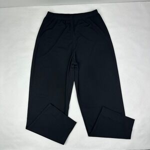 BCBG Paris Vintage Black Wide Leg Trouser High Rise Elastic Waist Made in USA M